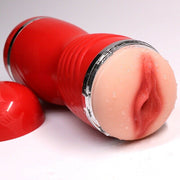 VALENTINES DOUBLE PUMP MASTURBATOR ( RED )